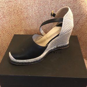 Paloma Barcelo Black Leather Wedge